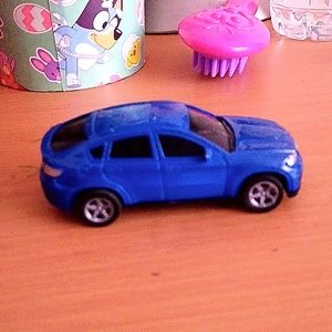 A blue car
